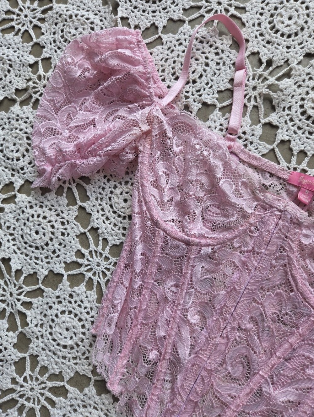Dolls Kill Sugar Thrillz Yours Truly Lace Corset - Picture 3 of 10
